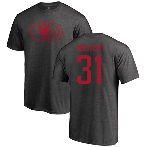 Men San Francisco 49ers Ash Raheem Mostert One Color #31 NFL T Shirt